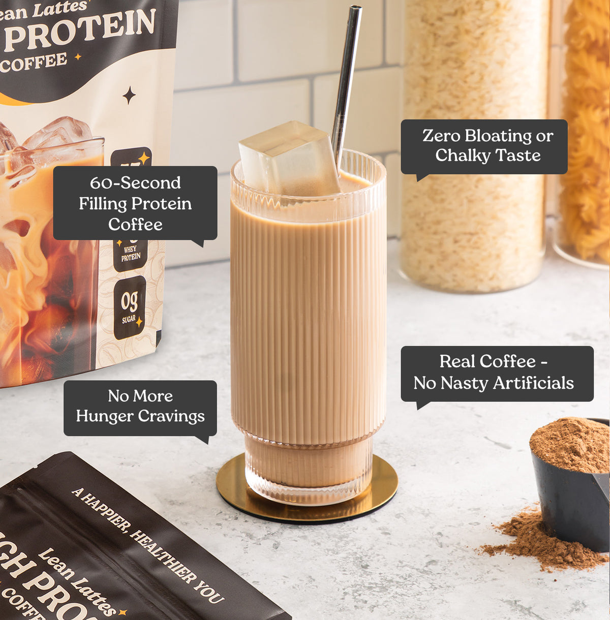 Creamy Whey-Protein Iced Coffee