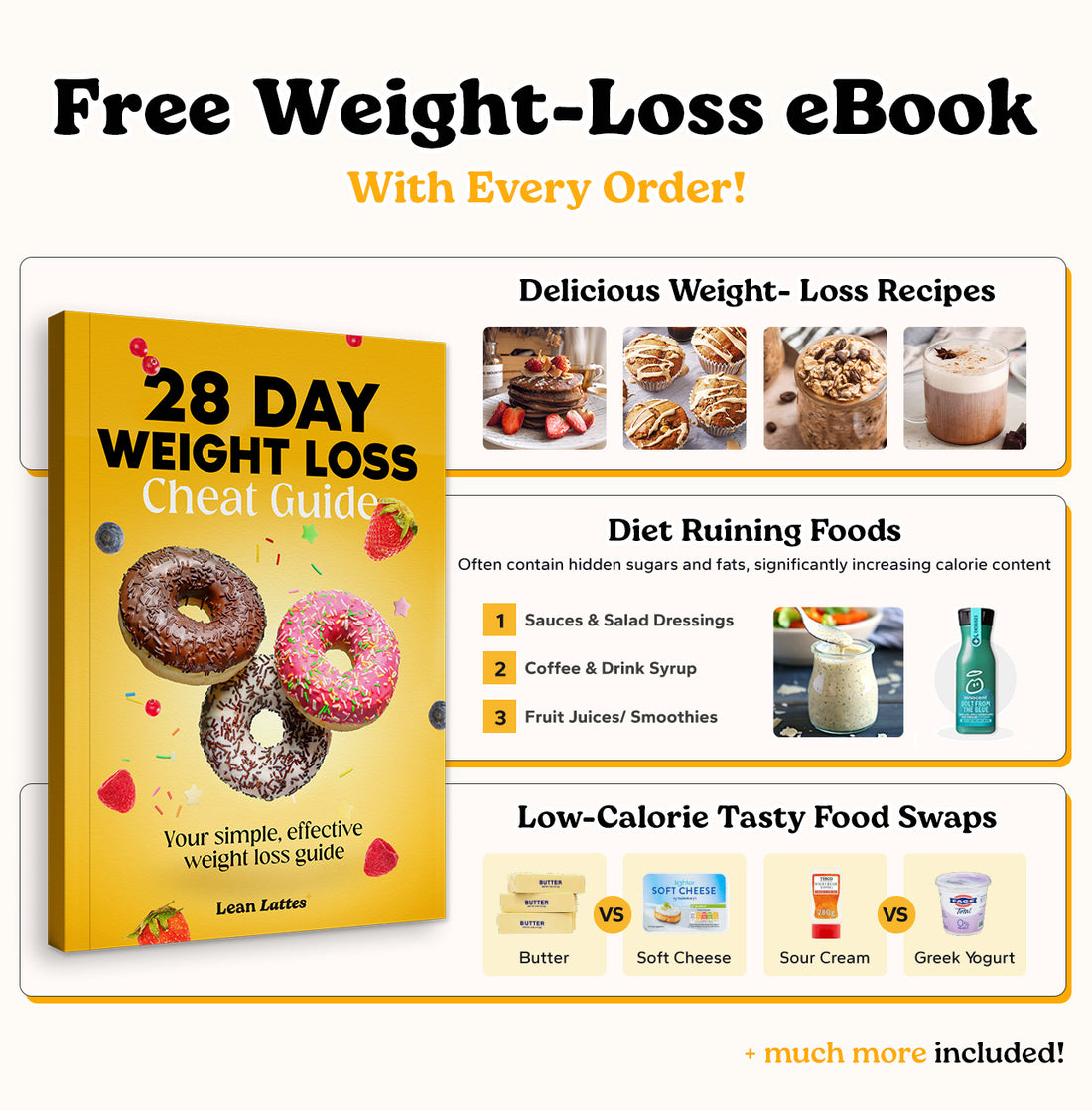 Lean Lattes Creamy High-Protein Iced Coffee | 33 Calories | 0g Sugar